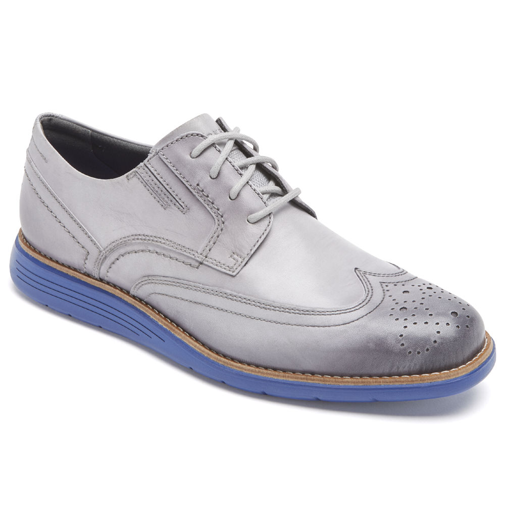 Rockport Singapore Mens Dress Shoes - Total Motion Sport Wingtip Silver - PR1534078